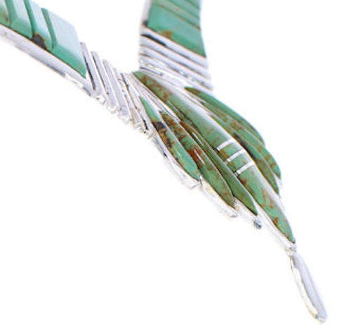 Turquoise Inlay Sterling Silver Link Necklace Earrings Set GS75611